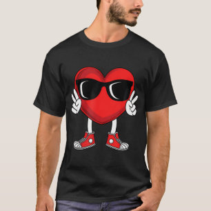 Funny Valentine'S Day Heart Peace Hand Boys Girls T-Shirt