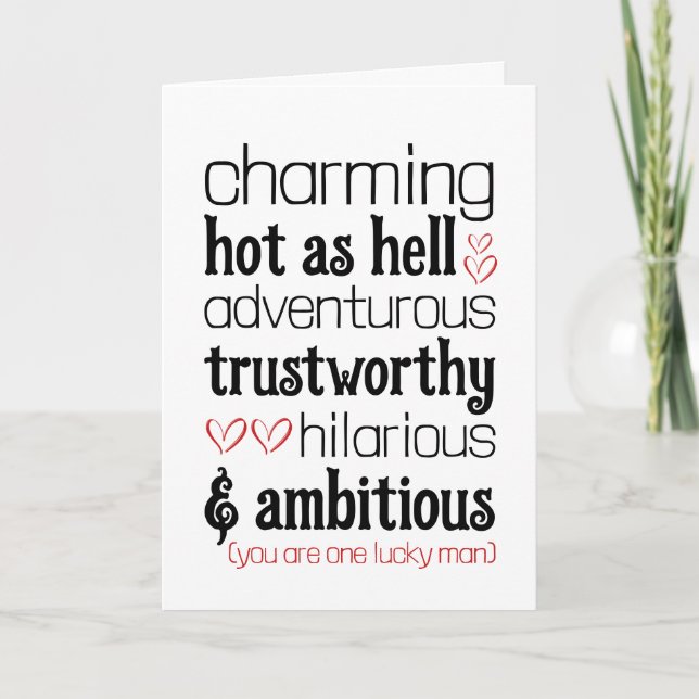 Funny Valentines Day Love Card For Him (Front)