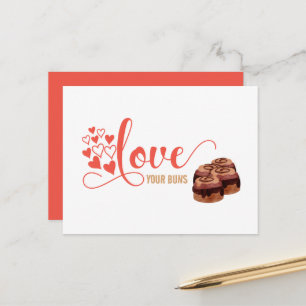 Funny Valentine's Day Love Your Buns Joke Card