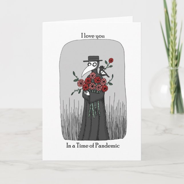 Funny Valentine's Day Plague Doctor Coronavirus Card (Front)