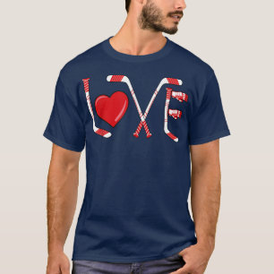 Funny Valentines Day Player Goalie Ice Hockey Hear T-Shirt