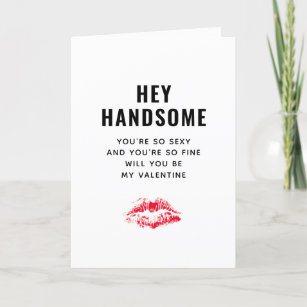 Funny Valentines Day Poem Boyfriend Red Kiss Name Holiday Card
