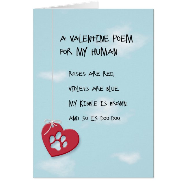 Funny Valentine's Day Poem from the Dog (Front)