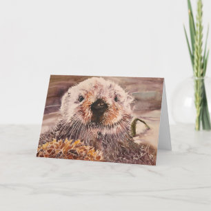 Funny Valentine's Day Sea Otter Significant Otter Holiday Card