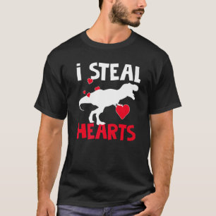 Funny Valentines Day Shirt I Steal Hearts T-Rex Lo