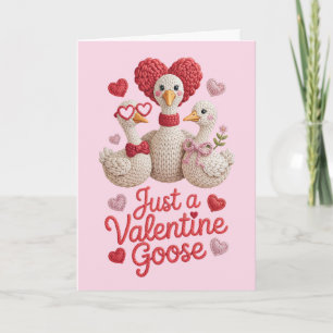 Funny Valentines Day Silly Goose Greeting Card
