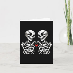 Funny Valentines Day Skeleton Hand Heart Women Men Card