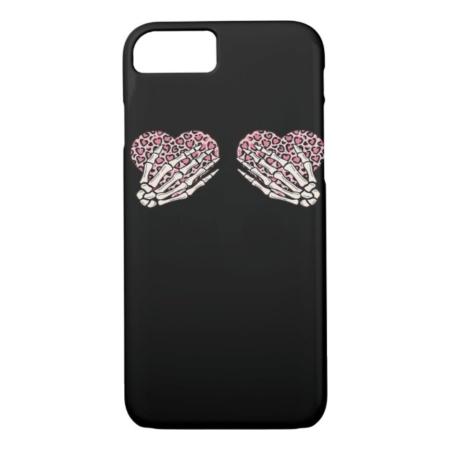 Funny Valentines Day Skeleton Hands Hearts Girl Cl Case-Mate iPhone Case (Back)