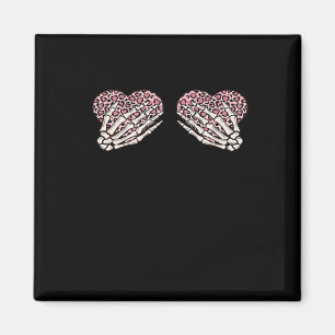 Funny Valentines Day Skeleton Hands Hearts Girl Cl Magnet
