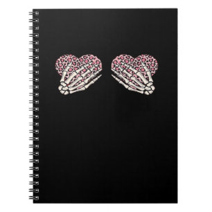 Funny Valentines Day Skeleton Hands Hearts Girl Cl Notebook