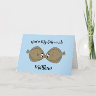 Funny Valentines Day Sole Mate Fish Holiday Card