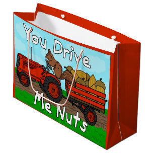 Funny Valentine's Day Squirrel Pun Drive Me Nuts Large Gift Bag