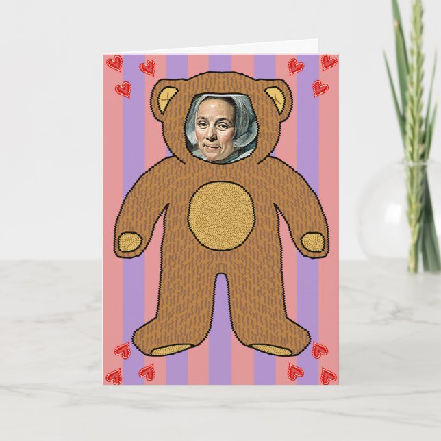 Funny Valentine's Day Teddy Photo Joke Holiday Card (Front)