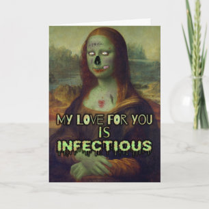 Funny Valentine's Day Zombie Mona Lisa Love Holiday Card