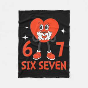Funny Valentines Six Seven Hearts 6 7 Meme Boys Gi Fleece Blanket
