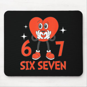 Funny Valentines Six Seven Hearts 6 7 Meme Boys Gi Mouse Pad