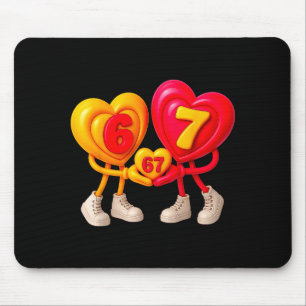 Funny Valentines Six Seven Hearts 6 7 Meme Gen Alp Mouse Pad