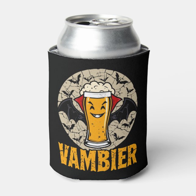 Funny Vambier Halloween Beer Koozie (Can Front)