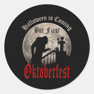 Funny Vampire Beer Lovers Count Dracula Men Classic Round Sticker