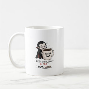 Funny Vampire Coffee Halloween Illustration Mug