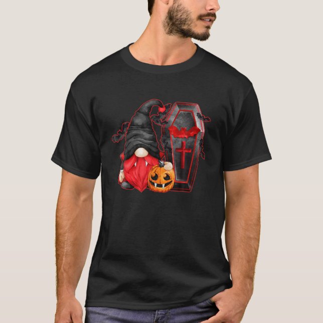 Funny Vampire Costume With Pumpkin T-Shirt (Front)
