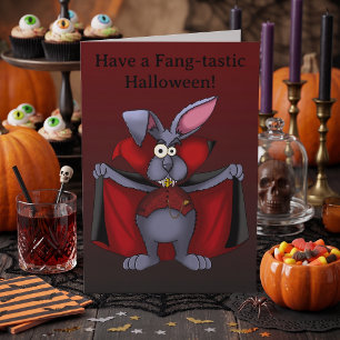 Funny Vampire Rabbit Trick or Treat Halloween Card