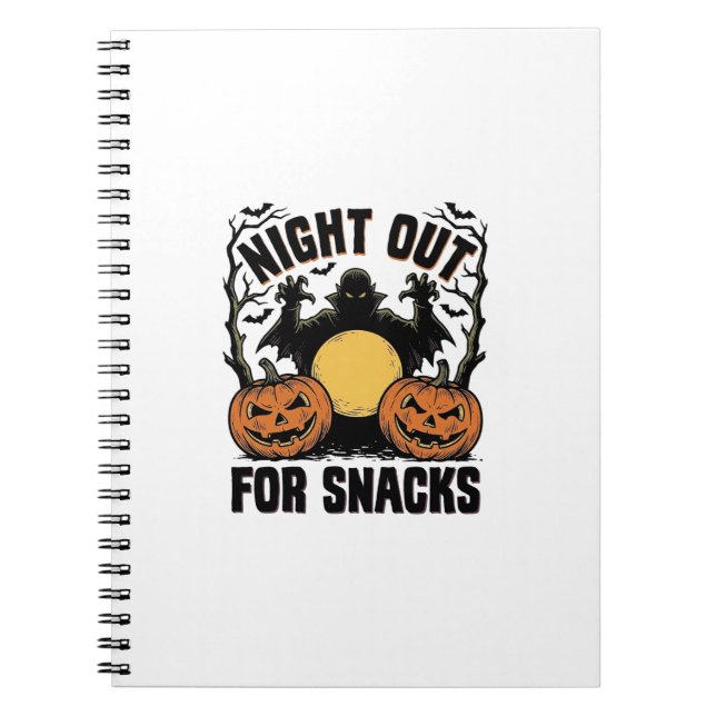 Funny Vampire Shirt with Spooky Pumpkin Night Art_ Notebook (Front)