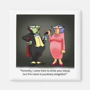 Funny Vampire Wine Humour Magnet