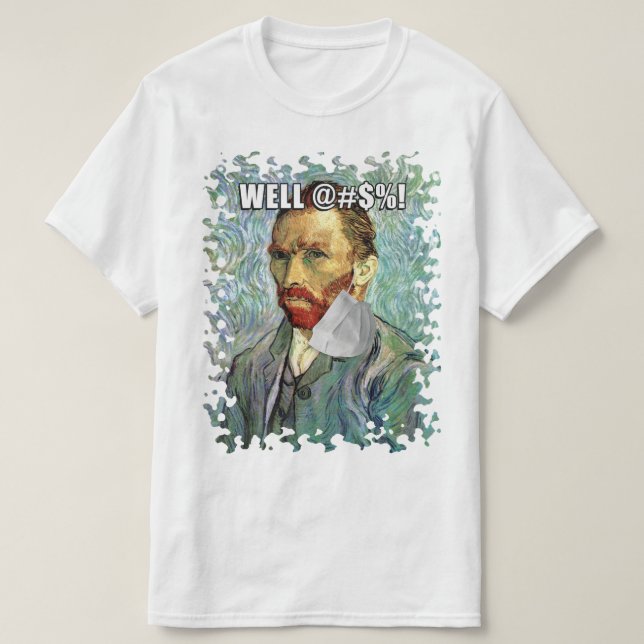 Funny Van Gogh Self Portrait With Hanging Mask T-Shirt (Design Front)