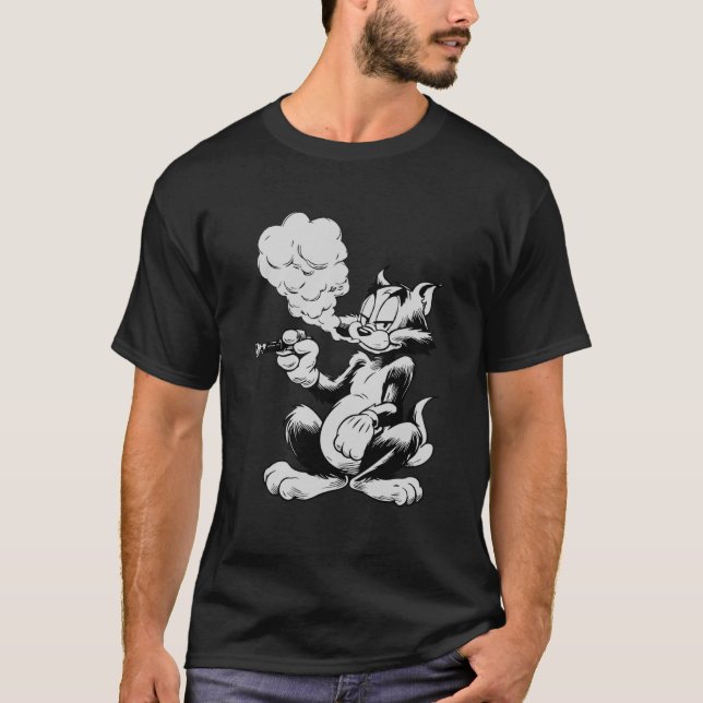 Funny Vaping Cat, Vape Kitty Meme, Feline Vaper, C T-Shirt (Front)
