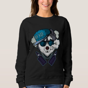 Funny Vaping Illustration Husky Vaping Cool Vape Sweatshirt