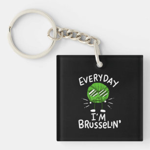 Funny Vegan Brussels Sprouts Key Ring