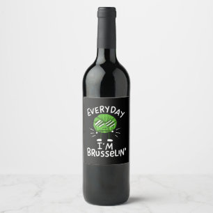 Funny Vegan Brussels Sprouts Wine Label