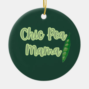 Funny Vegan Chic Pea Mama Women’s Ceramic Ornament