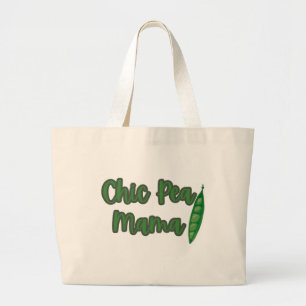 Funny Vegan Chic Pea Mama Women’s Large Tote Bag