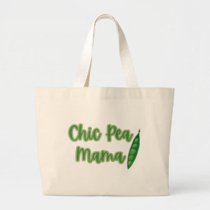 Funny Vegan Chic Pea Mama Women’s Large Tote Bag