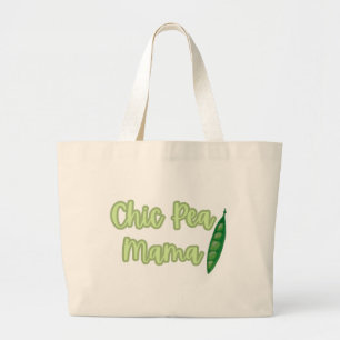 Funny Vegan Chic Pea Mama Women’s Large Tote Bag
