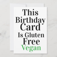 Funny Vegan Gluten-Free Birthday Card