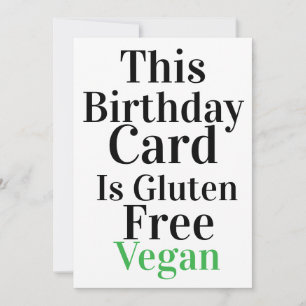 Funny Vegan Gluten-Free Birthday Card