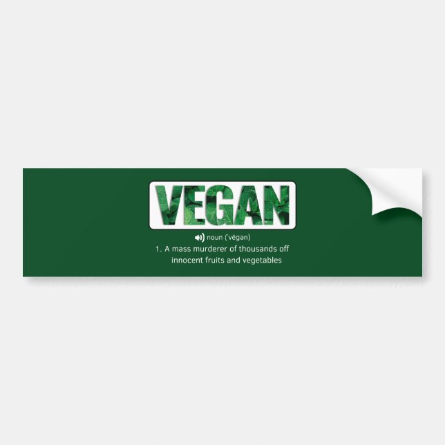 Funny Vegan Quotes Typography Bumper Sticker (Front)
