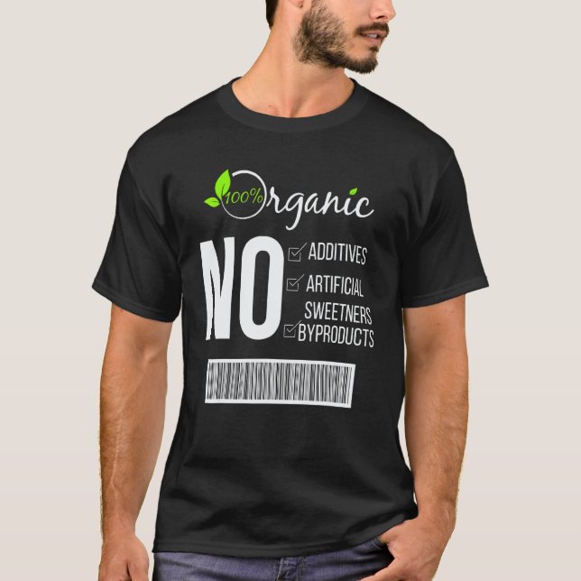 Funny Vegan Tee 100 Organic Plant Base Design (Front)