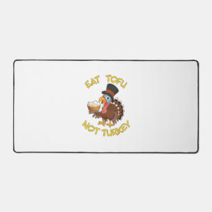 Funny Vegan Vegetarian Thanksgiving Meal Eat Tofu Desk Mat