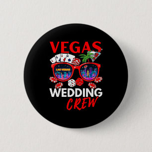 Funny vegas wedding crew 2026 bachelor party 6 cm round badge