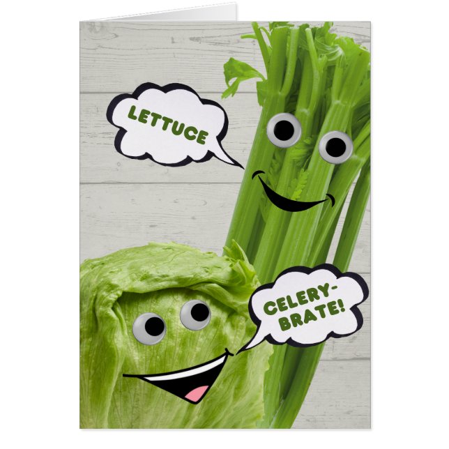 Funny Vegetable Birthday Lettuce Celery-brate (Front)