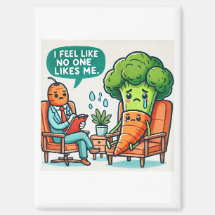 Funny Vegetable Therapy Cartoon Magnet