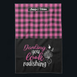 Funny Vegetable You Look Radishing Plaid Pattern Tea Towel<br><div class="desc">Funny and cool kitchen towel to make cooking more fun. Personalised gift for family and friends who love cooking, baking and trying new recipe in the kitchen. Customise the wording to fit your occasion. You can use the Design Tool to further change the font type, font colour and font size....</div>