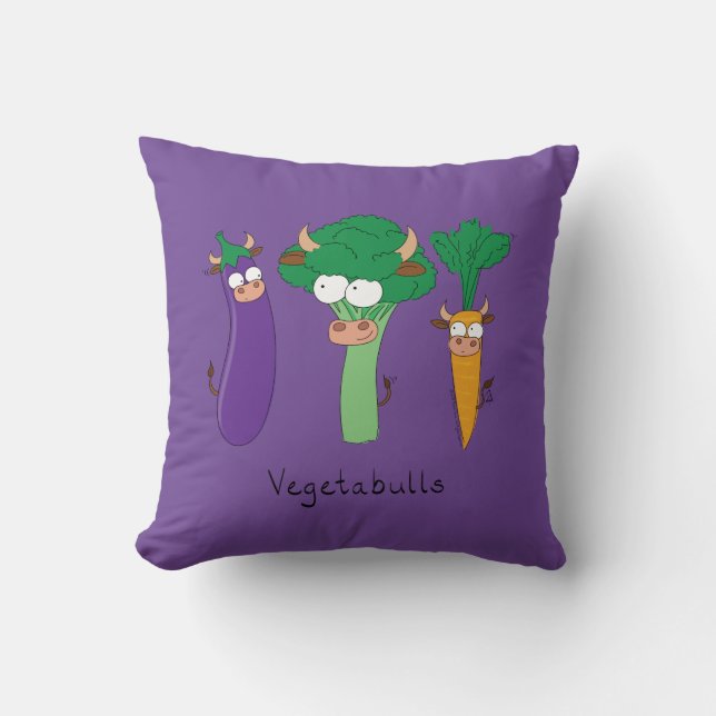 Funny Vegetables Cute Cartoon Kids Cushion (Front)