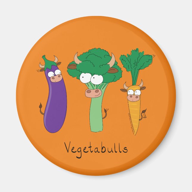 Funny Vegetables Cute Cartoon Kids Magnet (Front)