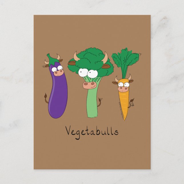 Funny Vegetables Cute Cartoon Kids Postcard (Front)