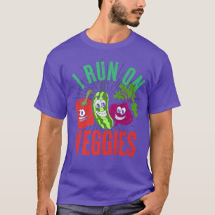Funny Vegetables I Run On Veggies Plant Based Vege T-Shirt